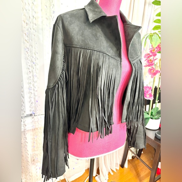 Faux Suede Fringe Jacket - Picture 4 of 4